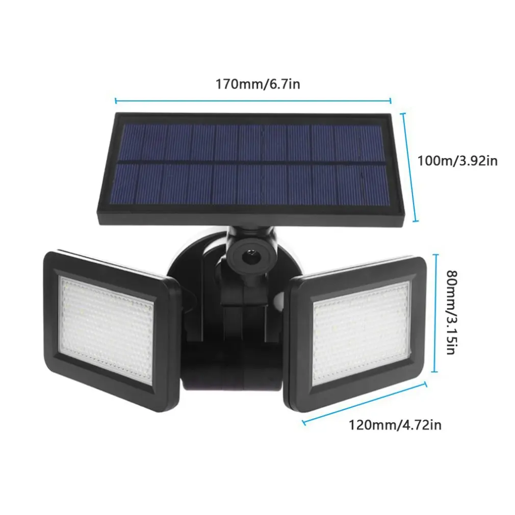 

Dual Head Solar Light Radar Sensor Spotlight Waterproof Solar Garden Light Super Bright Yard Flood LED Lamp