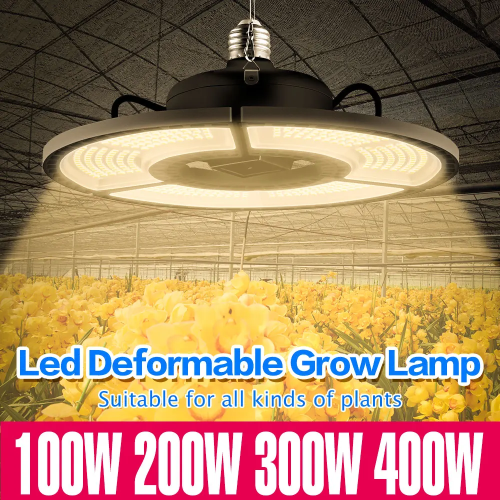 

E27 Led Grow Light E26 Led UFO Grow Tent Indoor Light Lamp 400W High Power Led Full Spectrum Plant Light 220V Phyto Lampara