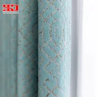 Однотонные синие шторы с Европейским принтом для спальни, тканевые пасторальные шторы для гостиной, декор для окон, одна панель