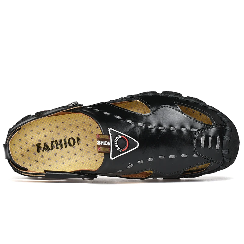 

male comfortable Summer Beach Breathable Men Sandals Rome Genuine Leather Men's Sandal Moccasins Man Causal Shoes