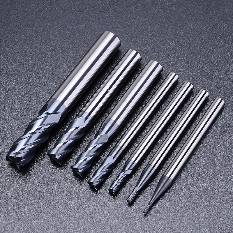 Набор концевых фрез комплект из 7 твердосплавных насадок с 4 канавками 50 градусов