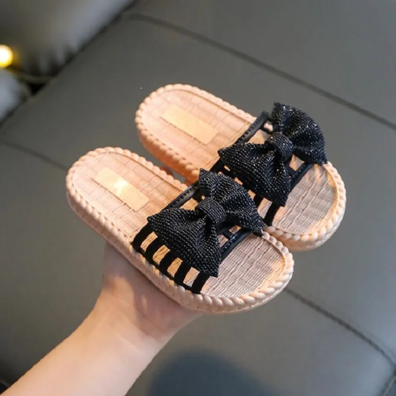 

New Summer Girls Sandals Slides Kids Beach Sandals Pleated Ruffles Princess Sweet Kids Slippers for Bath Swimming Indoor Outdoor