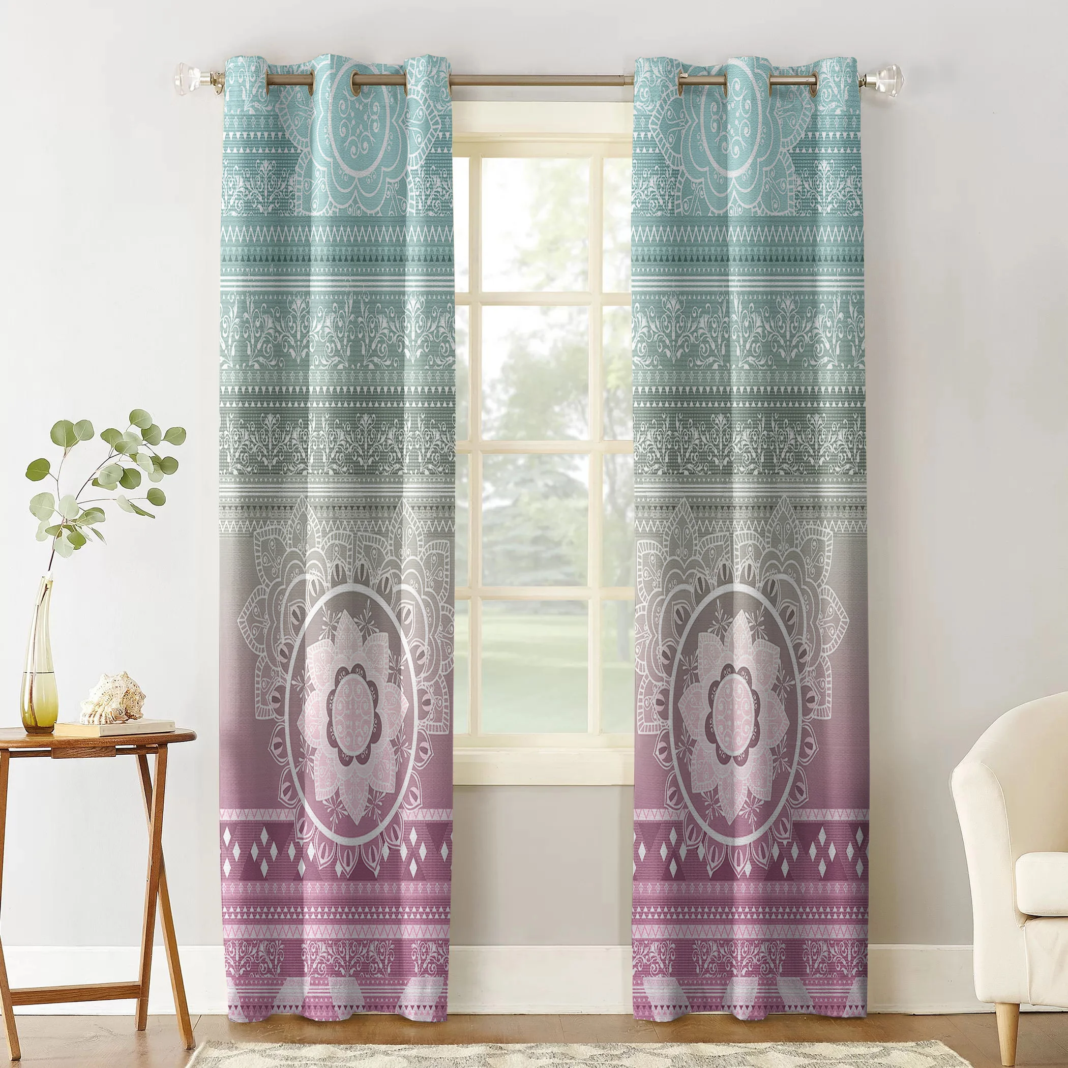 Красивое украшение с изображением мандалы занавески для дома товары окна