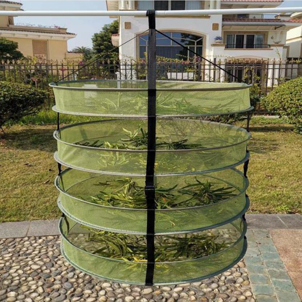 

4 Layer 2ft Hanging Mesh Herb Drying Rack Net Dryer Foldable Detachable