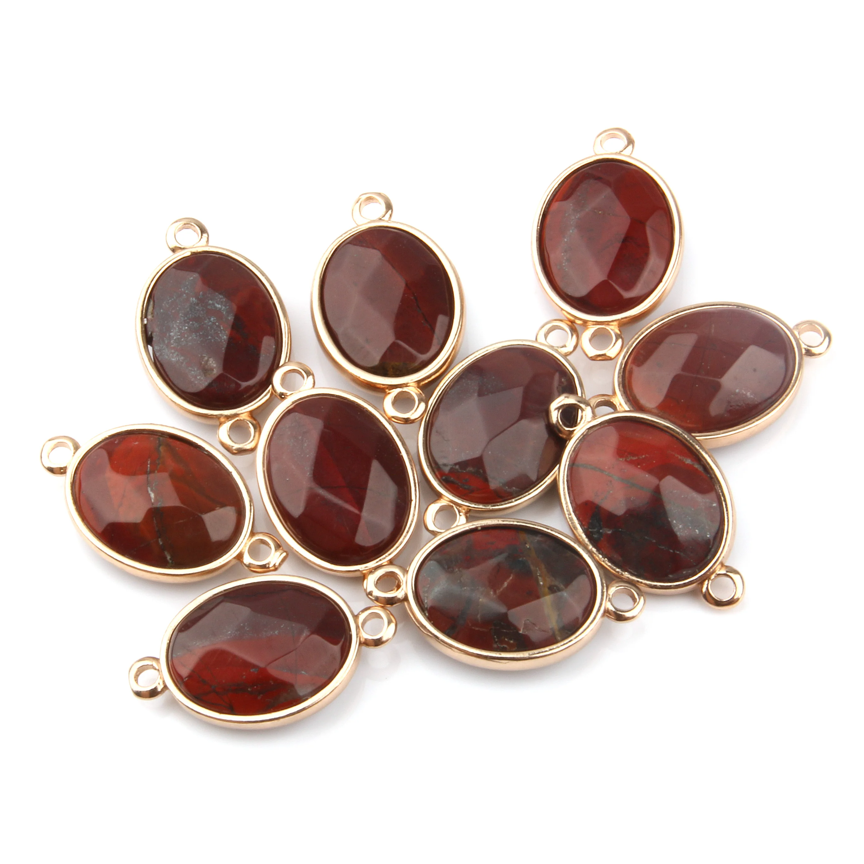 Подвеска из натурального камня в эллиптической форме кварцевый кристалл агат