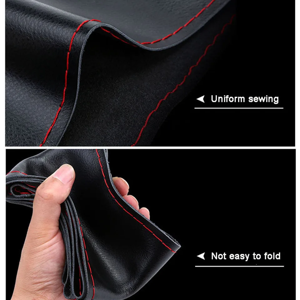 AUTOYOUTH Кожаная оплетка Прошитые вручную Руль крышка четыре сезона общего