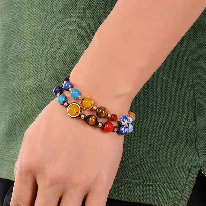 

NEW The Eight Planets Bracelet Universe Galaxy Moon Star Solar System Planets Bracelet Natural Beads Stone Bracelet