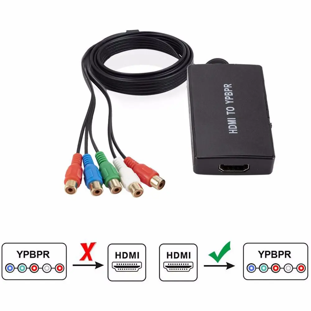 1080P видео Φ и воспроизведение HDMI-совместим с YPBPR компонентное 5RCA адаптер R/L