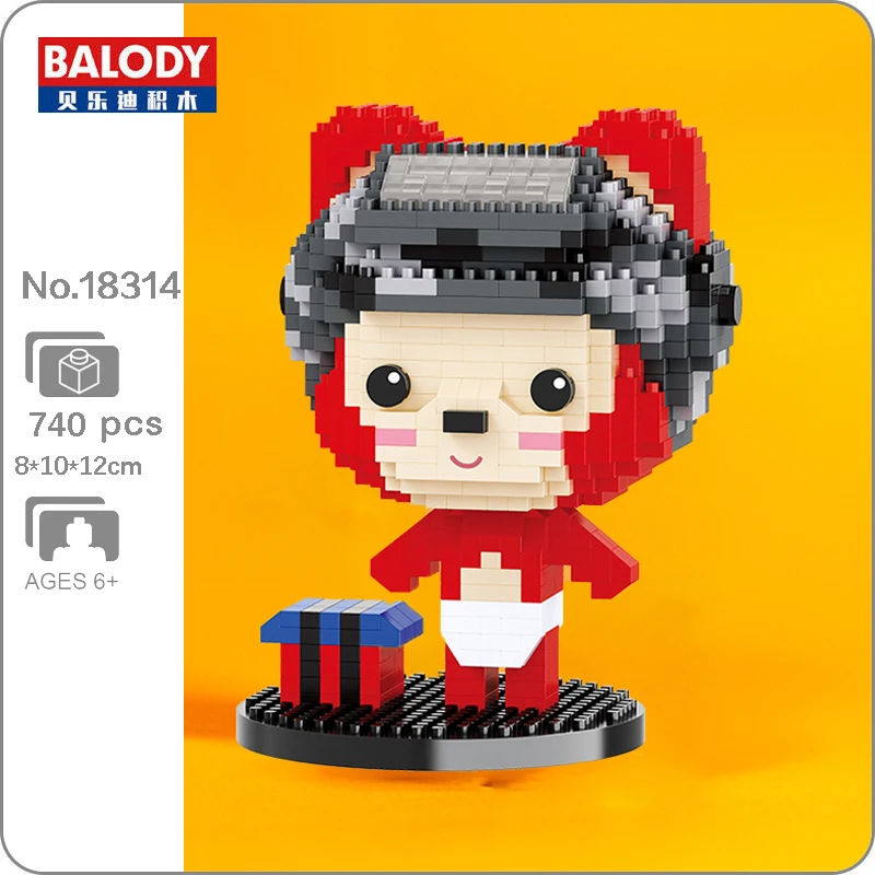 

Balody 18314 Army Pilot Little Red Baby Fox Boy Pet Cute Animal Building Blocks Mini Diamond Bricks Toy for Children Kid Gifts