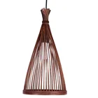 Деревенские бамбуковые тканые люстры, натуральные бамбуковые потолочные светильники с лампочкой