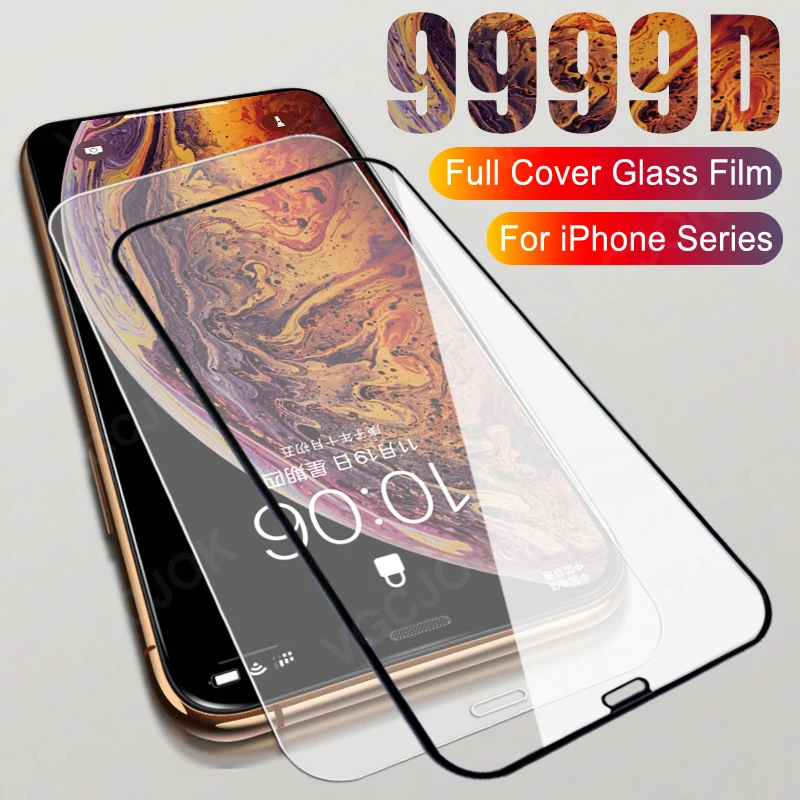 

9999D Full Protection Glass For Apple iPhone 12 mini 11 Pro Max Tempered Screen Protector iPhone X XS XR XS Max Protective Film