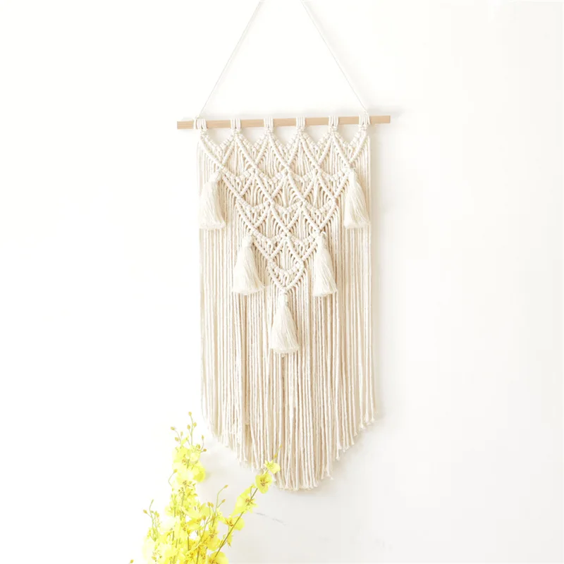 

Leaf Hand Woven Wall Hanging Tapestry Macrame Bohemian Geometric Art Home Dorm Room Apartment Decorations Wedding Gift