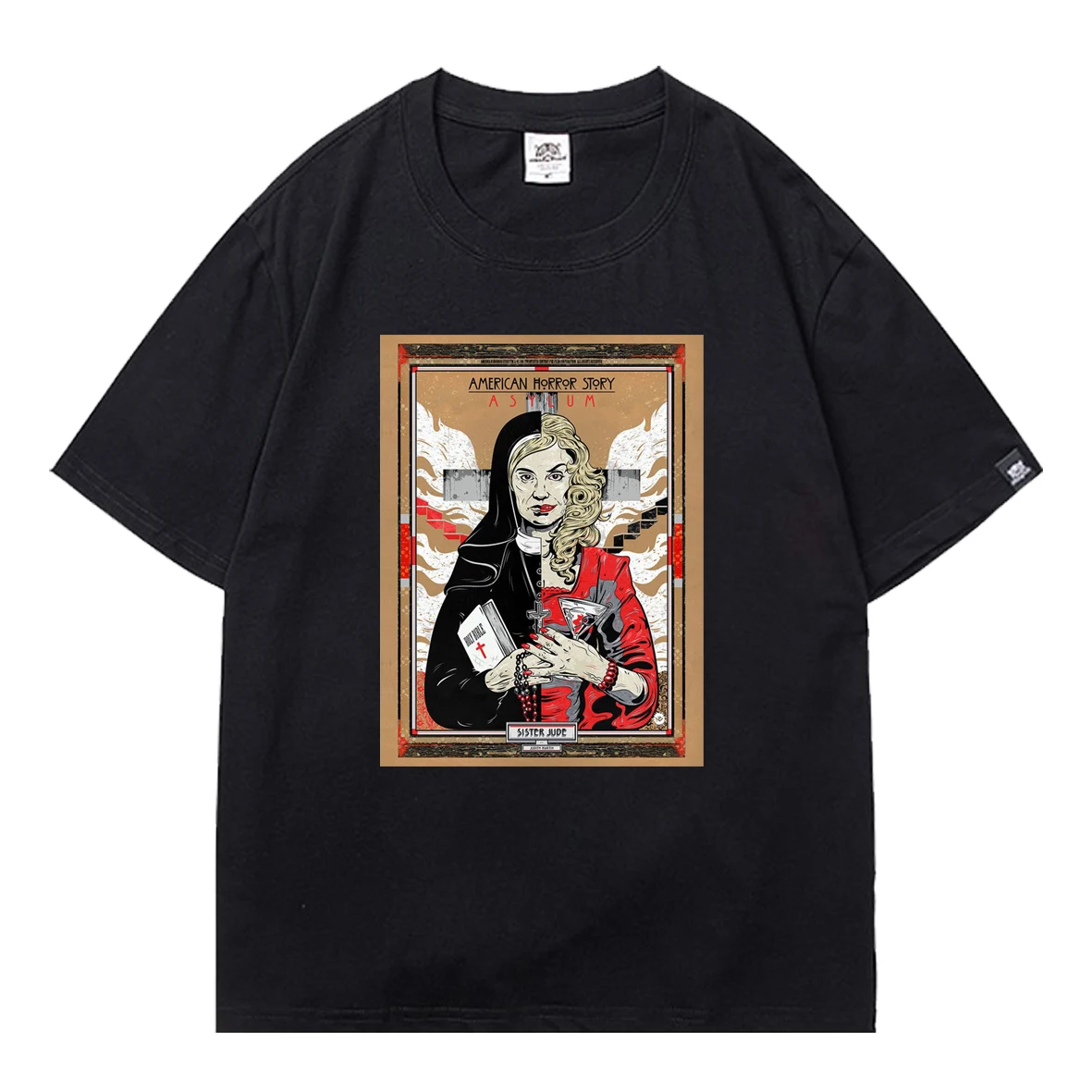 

American Horror Story 2021 T-shirt Mens Punk Oversized T-shirt Male Boys Sport Casual Tee Shirt Harajuku Streetwear Loose Tops