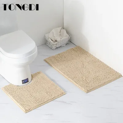 Comprare TONGDI Set Di Tappeti Per Wc Da Bagno Tappeto In Ciniglia Tappeto Morbido In Microfibra Elastico Assorbente Sop Decorazione Antiscivolo Per Doccia Bagno