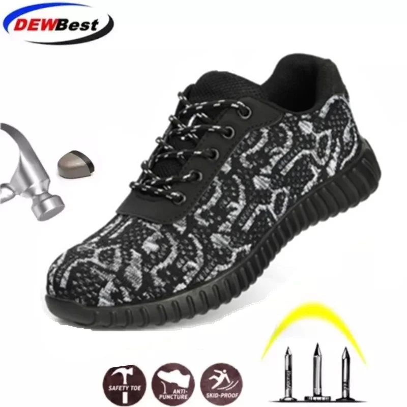 Steel Toe Safety Shoes Men Women Breathable Mesh Industrial& Construction Puncture Proof Work Shoes Protective Footwear