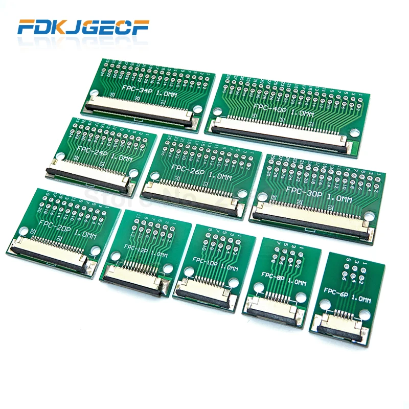 

FPC/FFC flat cable transfer plate is directly inserted DIY 0.5 mm 1mm spacing connector 6P/8P/10P/20P/30P/40P/60P