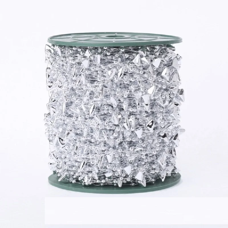 CAMMITEVER 60 Meters Golden Silver Bead Line Artificial Pearls Beads Chain Garland Flowers Wedding Decoration Event Party Supply | Дом и сад