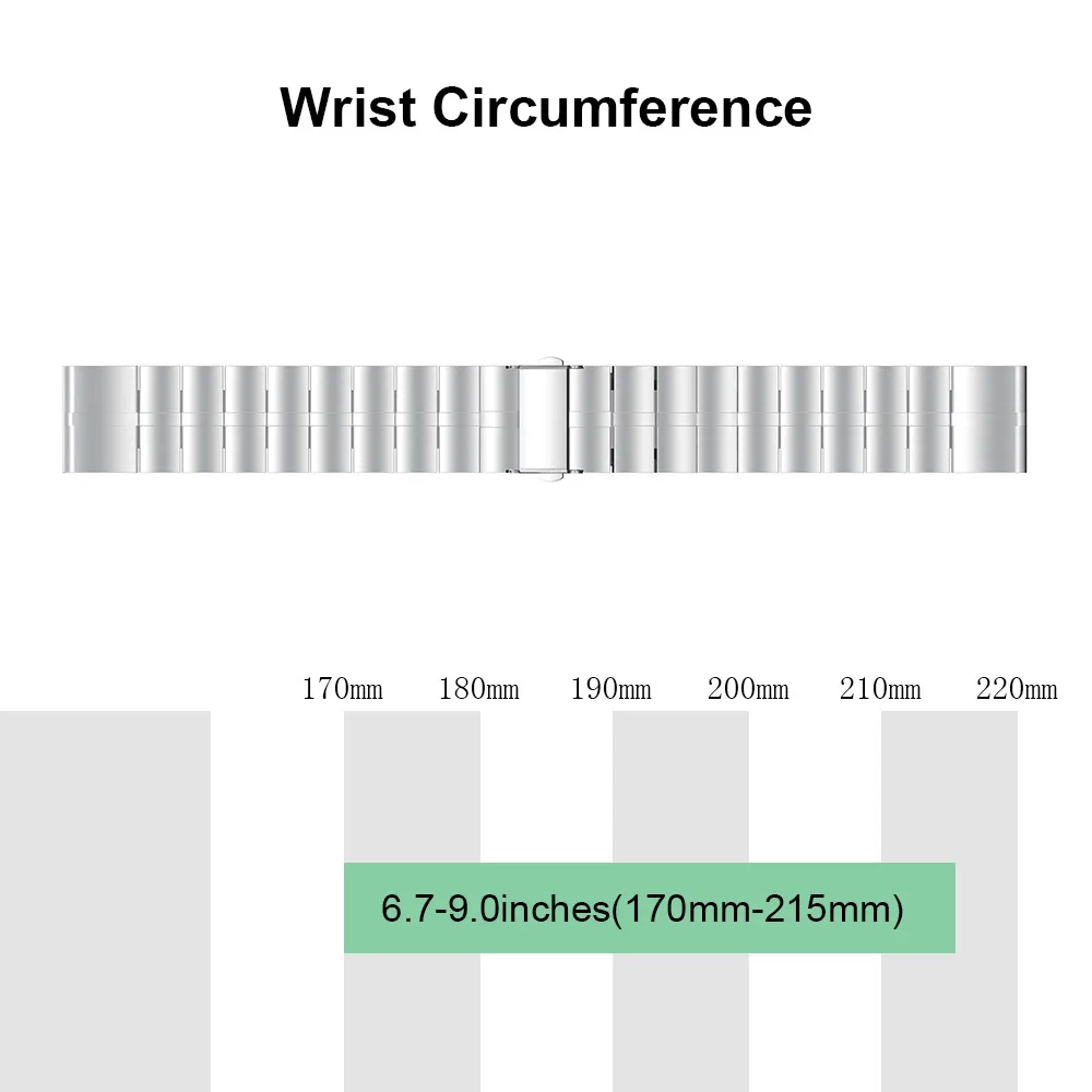 20mm Stainless Steel Watchband for Garmin Fenix 6S/6S Pro/5S/5S Plus Bands Strap Replacement for Descent MK 2S Bracelet