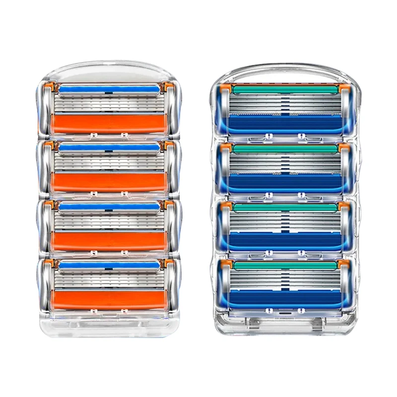 Бритвенные лезвия 4 шт. совместимы с Gillette Fusion отличное бритье 5 слоев для мужчин