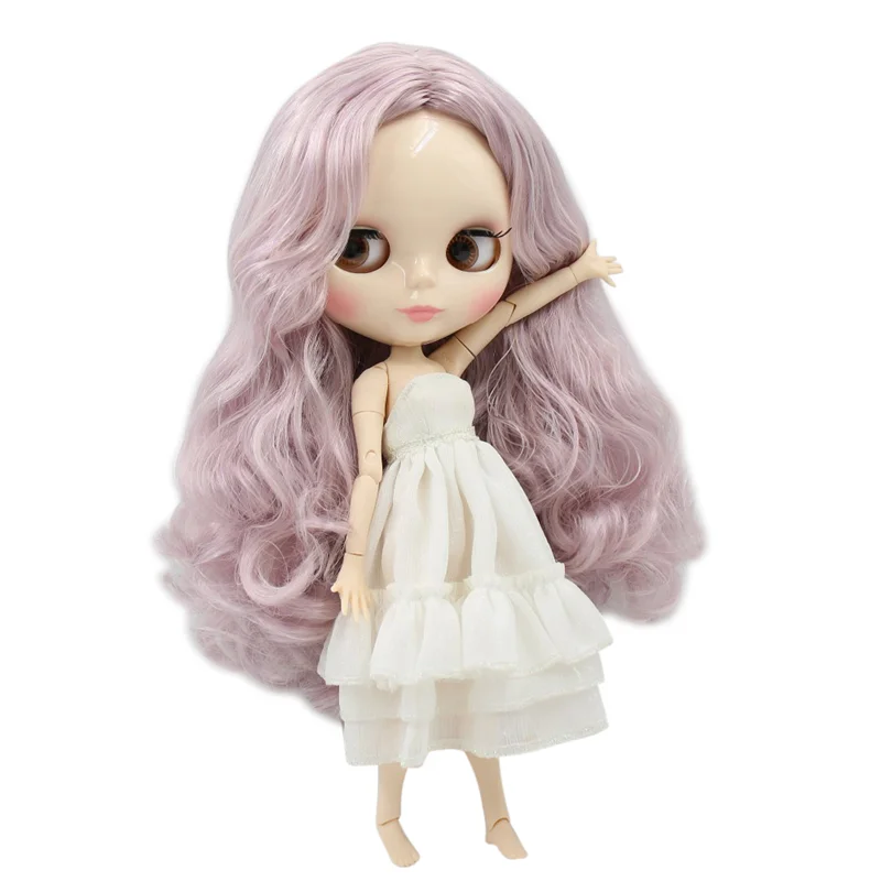Ледяная кукла DBS Blyth 1/6 bjd шарнирное тело белая кожа розовый микс фиолетовые волосы