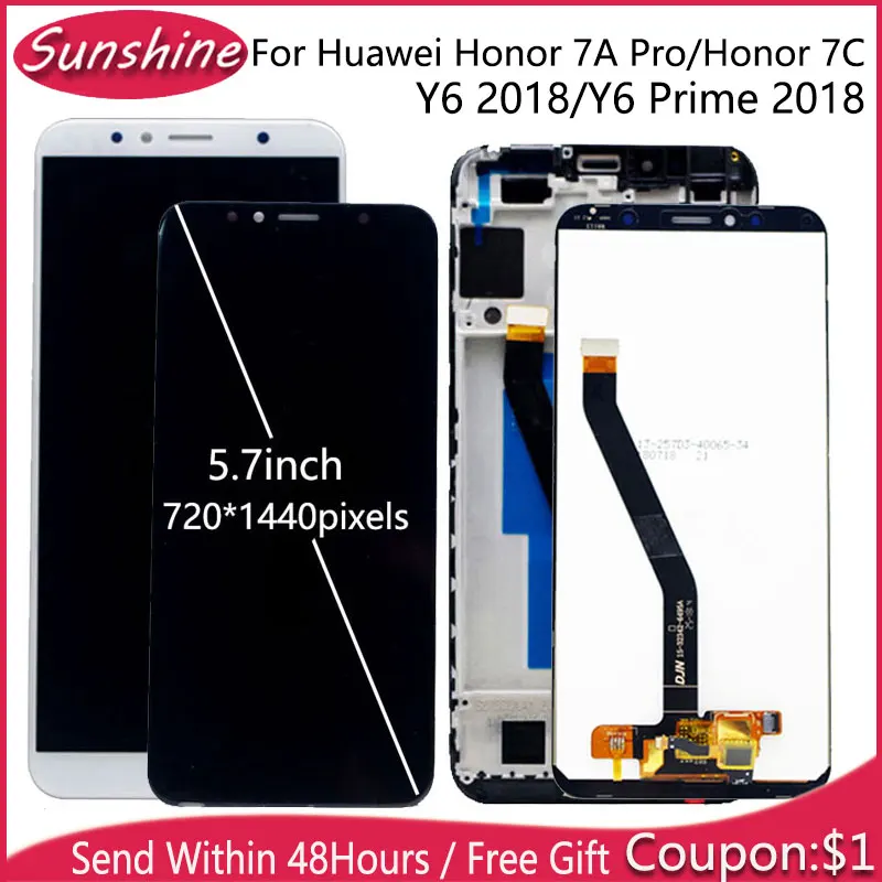 ЖК экран в сборе для Huawei Honor 7A Pro/Honor 7C/Y6 2018/Y6 Prime 2018 сенсорный экран|Экраны мобильных