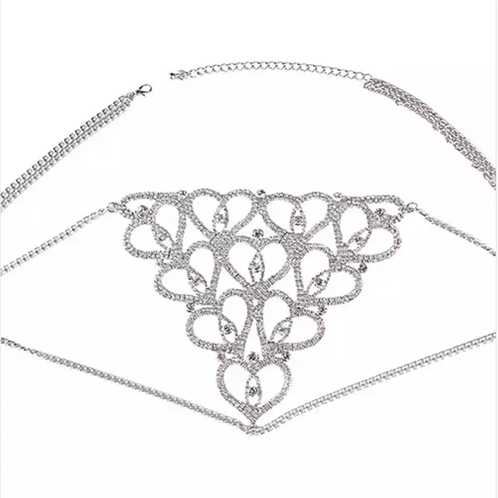 

Trendy Crystal Sexy Thong Body Chain Night Rhinestone Corset Jewelry Store Super Flash Ladies Panties Ins Sexy Body Y2k Jewelry