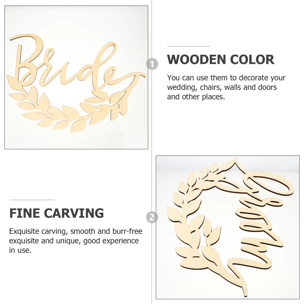 

1 Set Creative Wood Crafts Weddding Wooden Hanging Tags Chair Hanging Decors