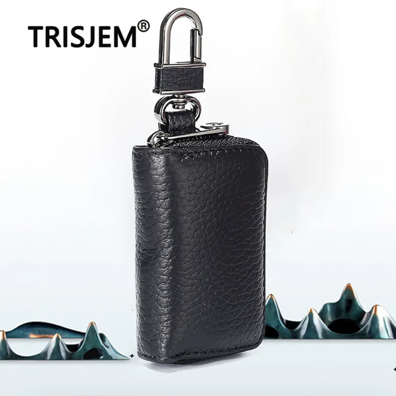 Держатель для ключей с узором Личи кошелек из натуральной кожи мужской