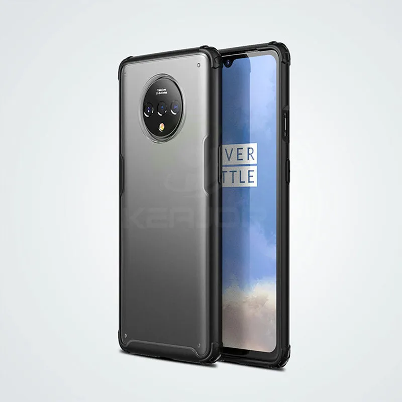 Чехол для телефона Oneplus 7t 7 Pro Мягкий силиконовый + жесткий чехол PC Fundas матовая
