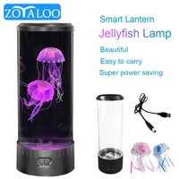 led tower jellyfish lamp night light usb mood desk bedside lamp fantasy aquarium hypnotic color home decor