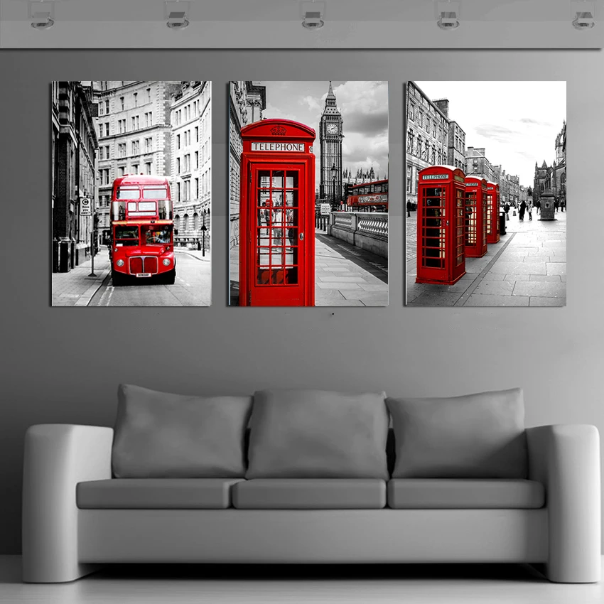 3 шт./компл. художественные картины прогулки по улице Декор больше стилей на стене