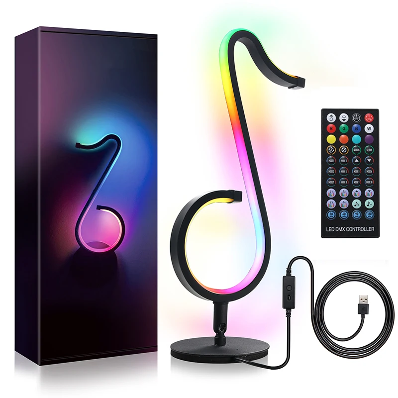 

Remote Control Symphony Musical Note Light Symphony Charging Atmosphere Light Car Desktop LED Night Light Musical Note Light New