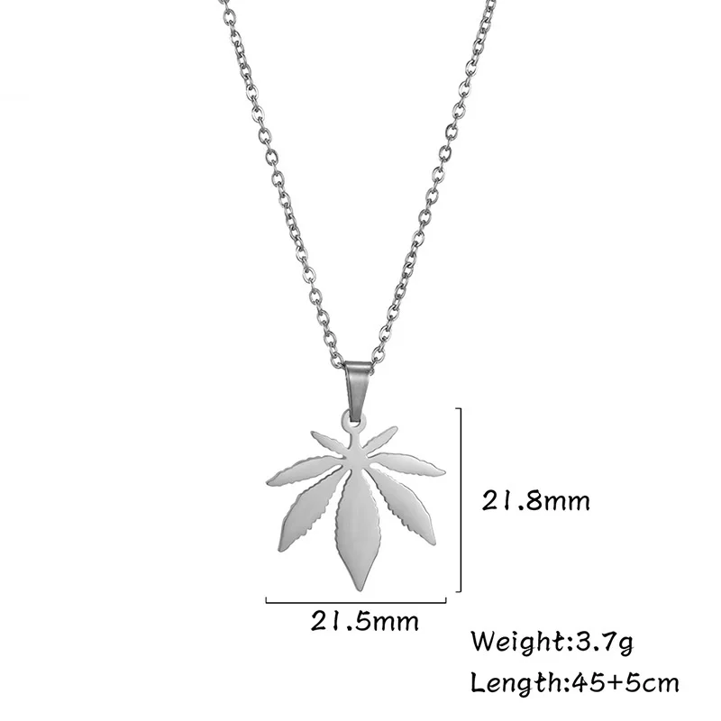 

Fashion Stainless Steel Necklace For Women Elegnt Maple Leaf Pendant Choker Necklace Engagement Jewelry Wholesale Dropshipping