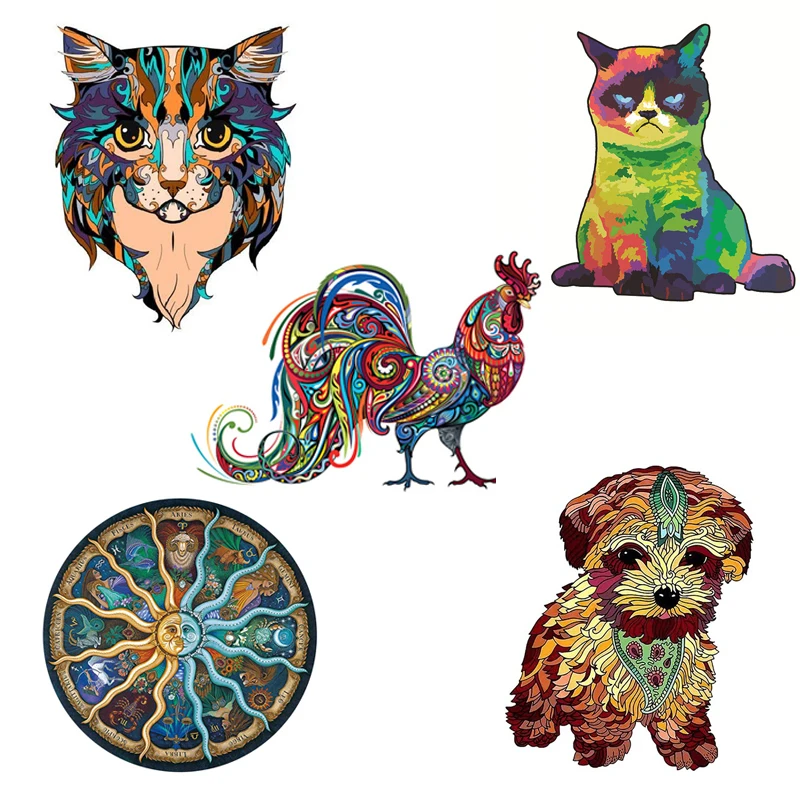 

Новинка 2021, деревянные пазлы, животные, пазл, игрушечный набор, 3D танграмма, настольная игра для взрослых, подарок для детей, «сделай сам», Ра...