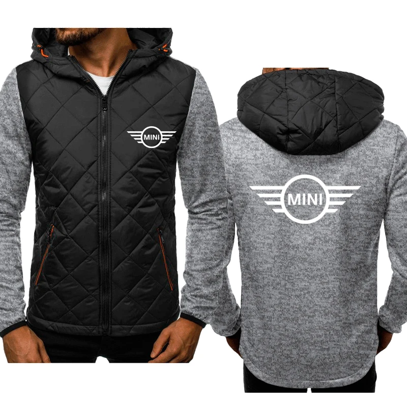 

Spring Autumn Men's Zip Jacket Mini Car Logo Printing Casual Men's jackets High Quality Zipper cotton Sport Jacket