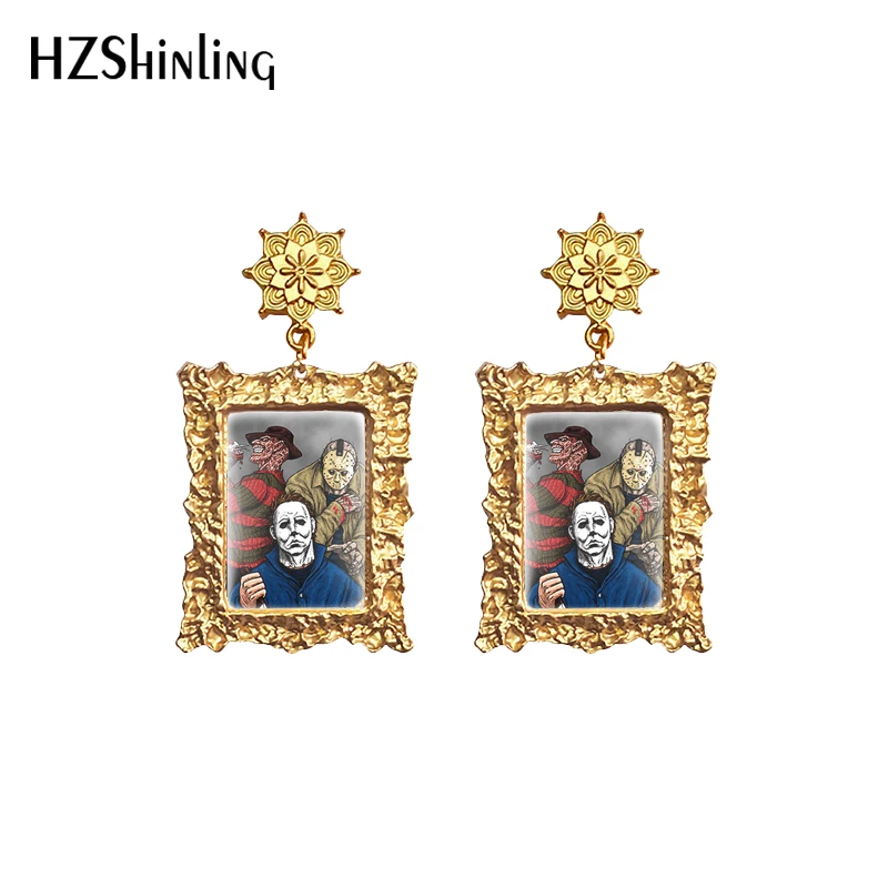 Серьги подвески в ретро стиле украшения для Хэллоуина виде ужасов убийцы