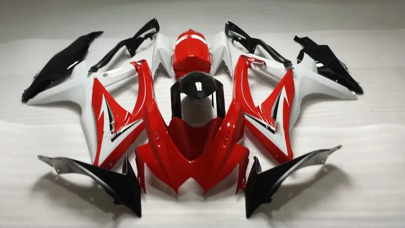 Индивидуальный обтекатель комплект для GSXR600 750 08 09 GSXR750 K8 2008 2009 Красный Белый
