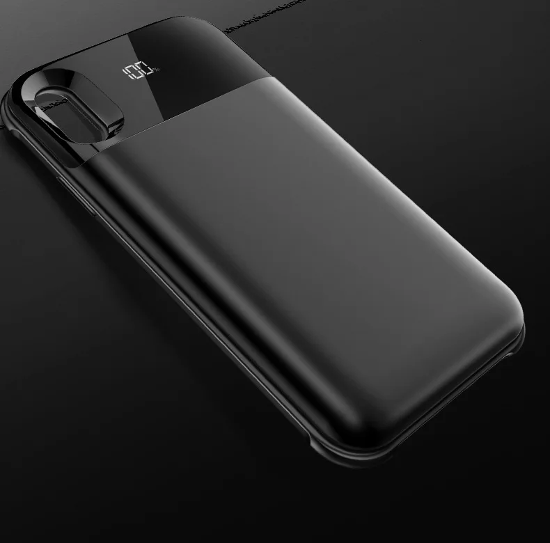 Беспроводной Чехол для зарядного устройства для iphone XS MAX XR X XS 5500 мАч, внешний аккумулятор, зарядка с цифровым дисплеем, чехол для зарядного устройства s