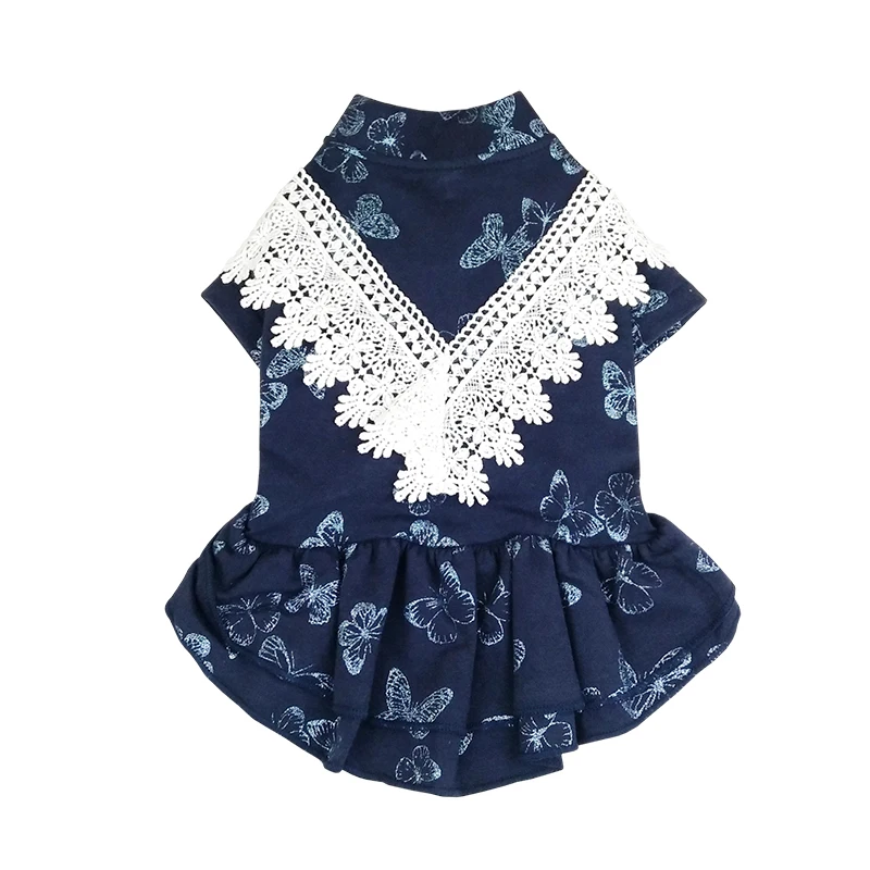Осенне зимняя одежда для собак распродажа милое платье принцессы с принтом юбка