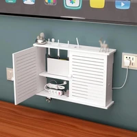 wireless wifi router shelf storage boxes cable power plus wire bracket livingroom wood wall hanging plug board diy home decor