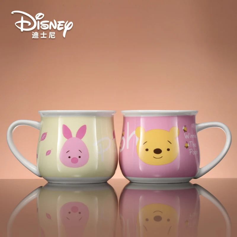 Disney керамическая чашка с крышкой ложкой для воды милая детская мультяшная Винни