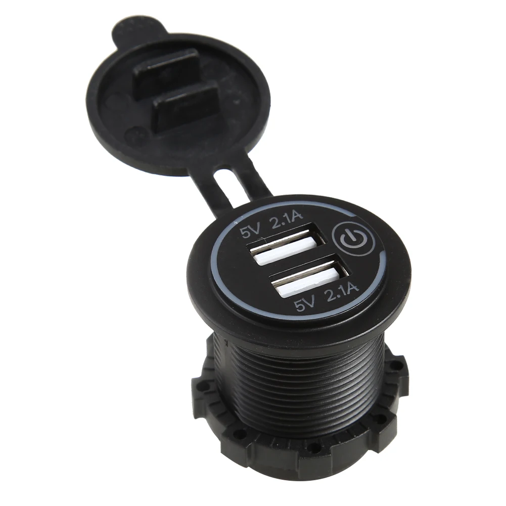 

Car Motorcycle 4.2A USB Charger Socket Adapter with Touch Switch LED Voltmeter for Outdoor Personal Car Parts Decoration