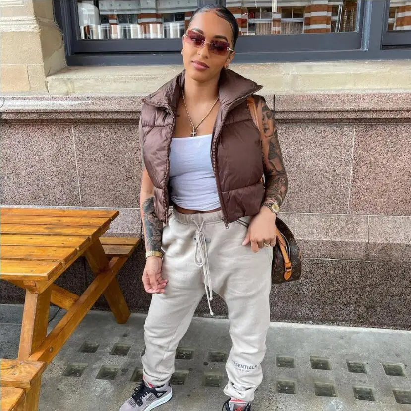 2021 модный осенний хлопковый жилет с воротником-стойкой женские элегантные