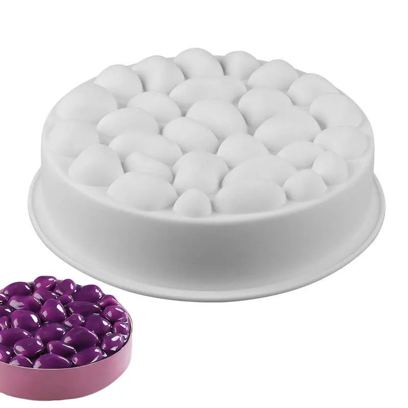 

New Mousse Dessert Mold 6 Inch Round Pebbles Silicone Creative Household Cake Baking Model
