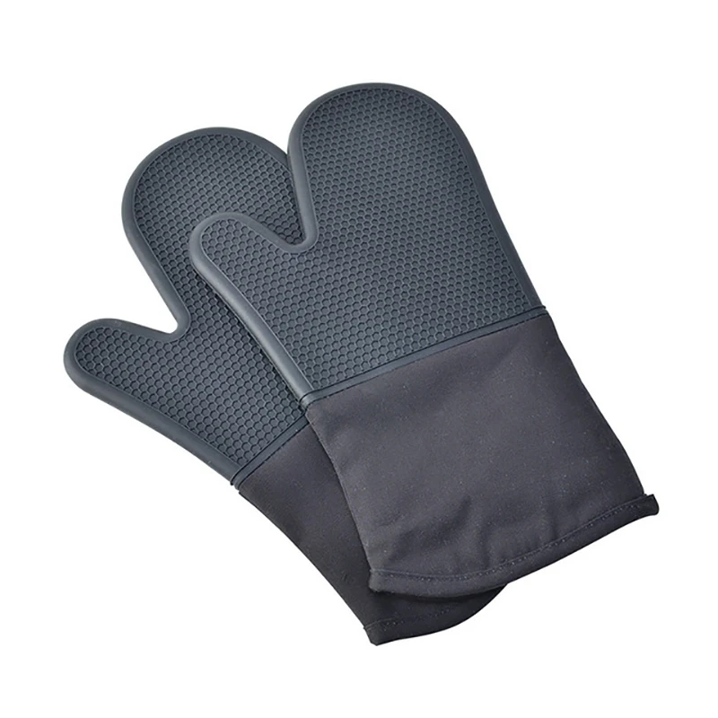

1 Pair Heat Resistant Silicone Glove Cooking Baking BBQ Oven Pot Holder Mitt Kitchen