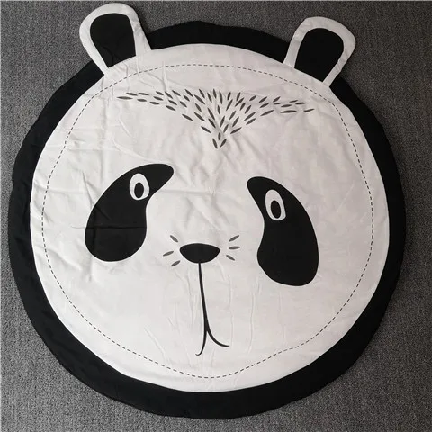 panda Детский мягкий хлопковый круглый игровой коврик с героями мультфильмов, Ползунки для новорожденных, детский игровой коврик, украшение детской комнаты, одеяло бутафория для фото - Цвет: panda
