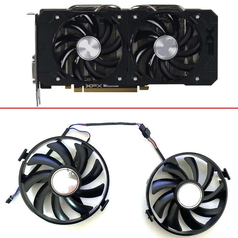 

NEW Graphics card Cooling Fans For XFX Radeon R9 380 380X R9 370 370X RX460 560 R7 350 360 370 Graphics Card Fans FDC10U12S9-C