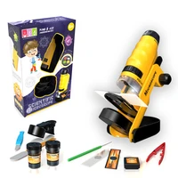 mini handheld microscope kits with led light 60x 120x school biological science lab equipment educational kids steam toys gifts