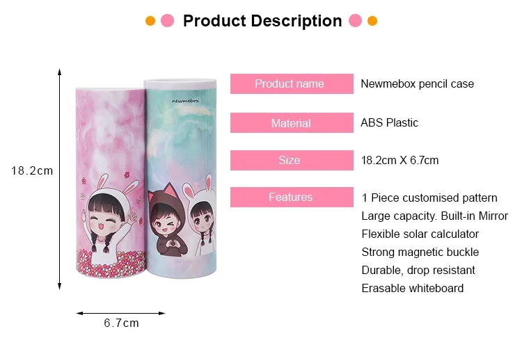 Креативный пластиковый пенал для доски магнитный переключатель Kawai мультяшная ручка коробка школьный Mac Макияж офисная Организация Newmebox