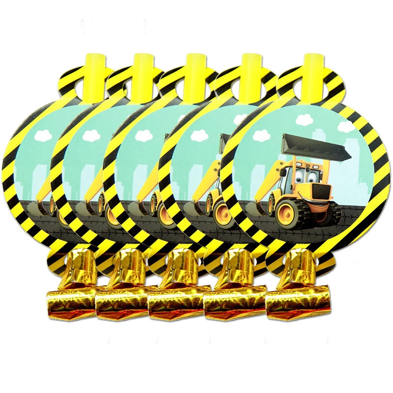 Строительная техника экскаватор вечерние одноразовая посуда Бумага пластины